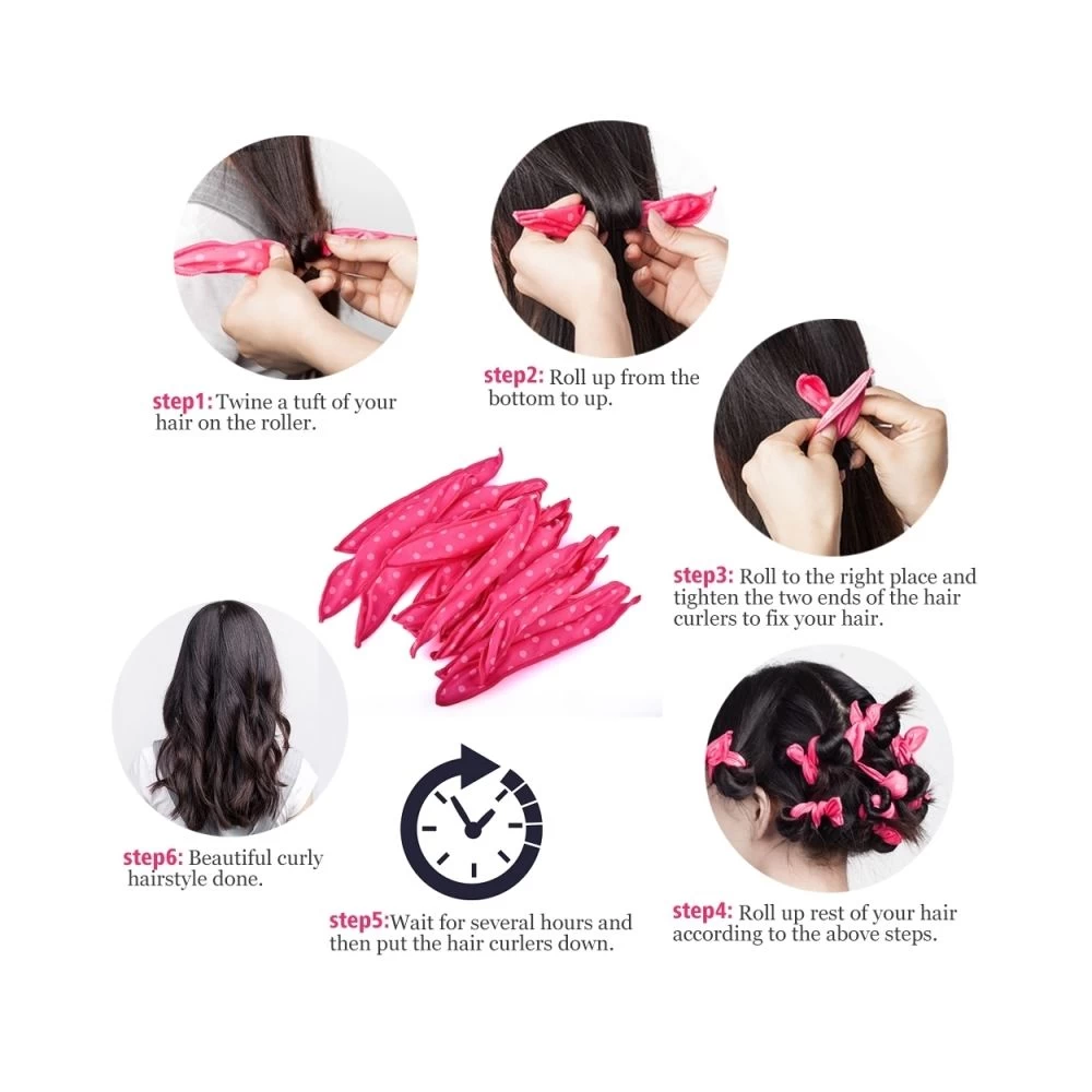 21 Rouleaux Rubans Pour Cheveux Ondulés Mignons 6 21 Rouleaux Rubans Pour Cheveux Ondulés Mignons – Image 4