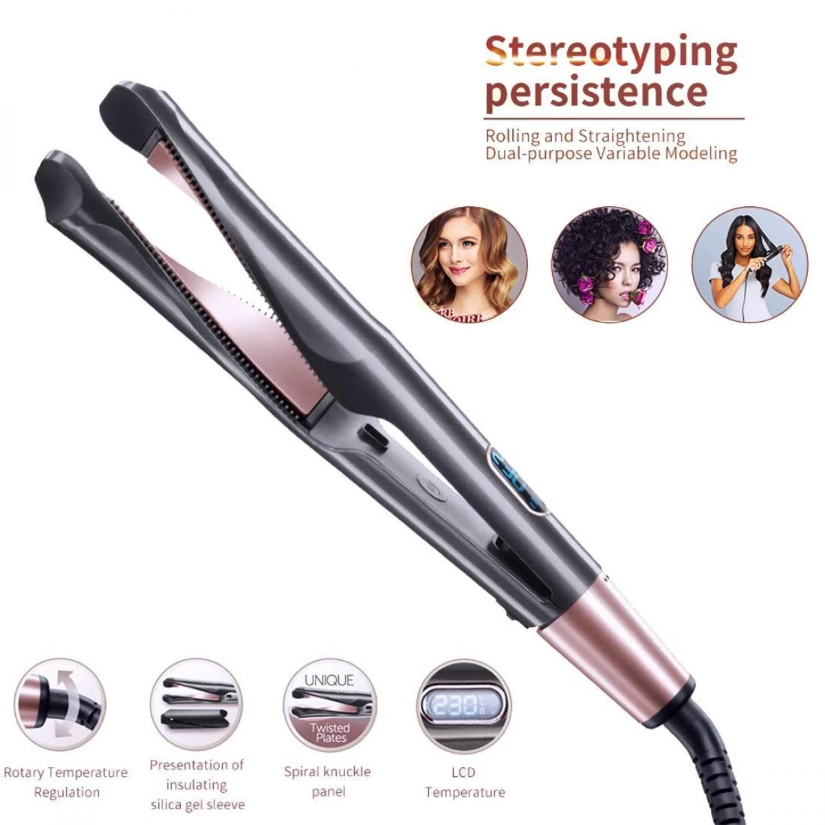 Universal Coiffeurs Et Friseuses 2 En 1 Twist Straightening Curl Iron Profession... 4 Universal Coiffeurs Et Friseuses 2 En 1 Twist Straightening Curl Iron Profession... – Image 2