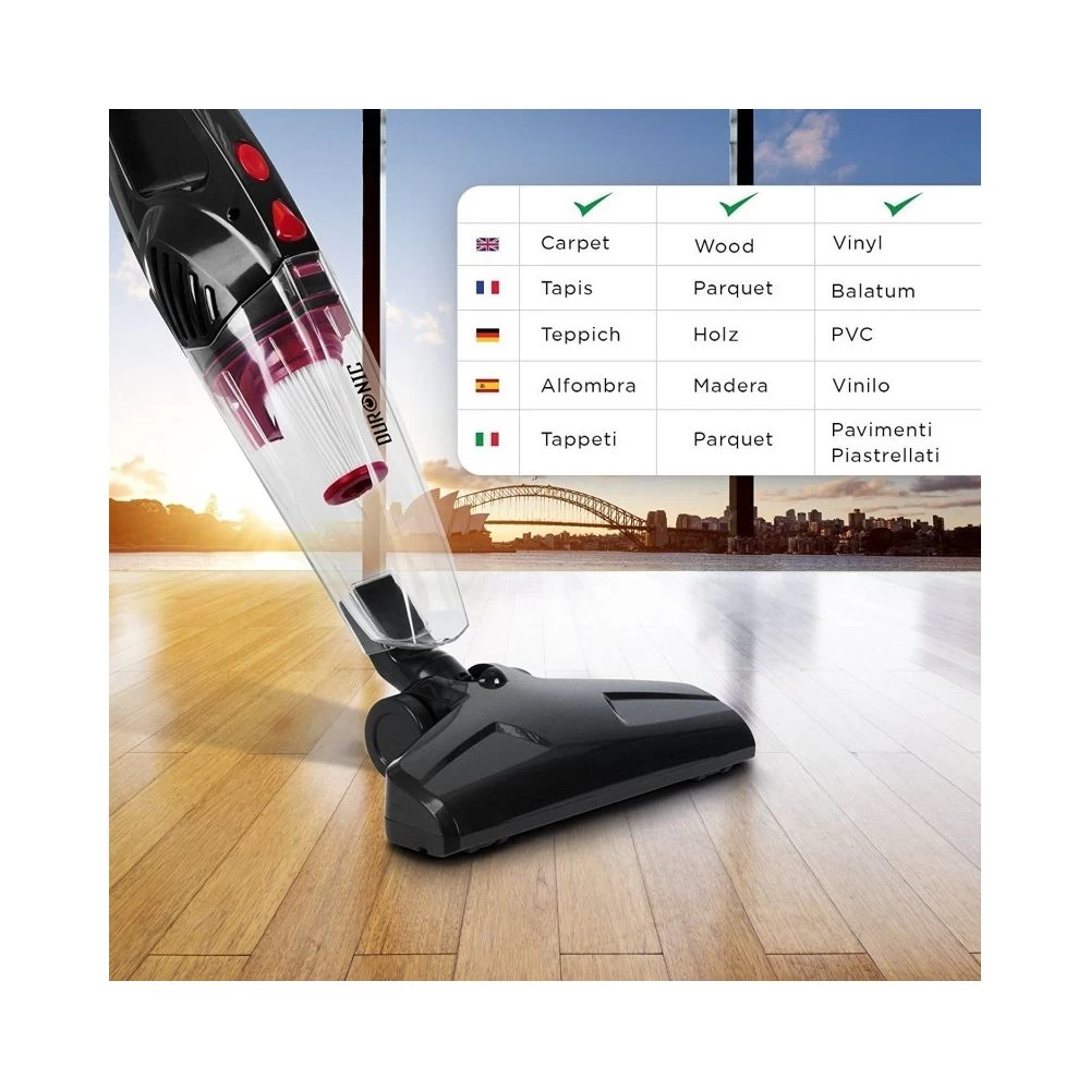 Aspirateur Balai Et à Main Duronic VC8 /BK- Sans Sac Classe A + Têt... 4 Aspirateur Balai Et à Main Duronic VC8 /BK- Sans Sac Classe A + Têt... – Image 2