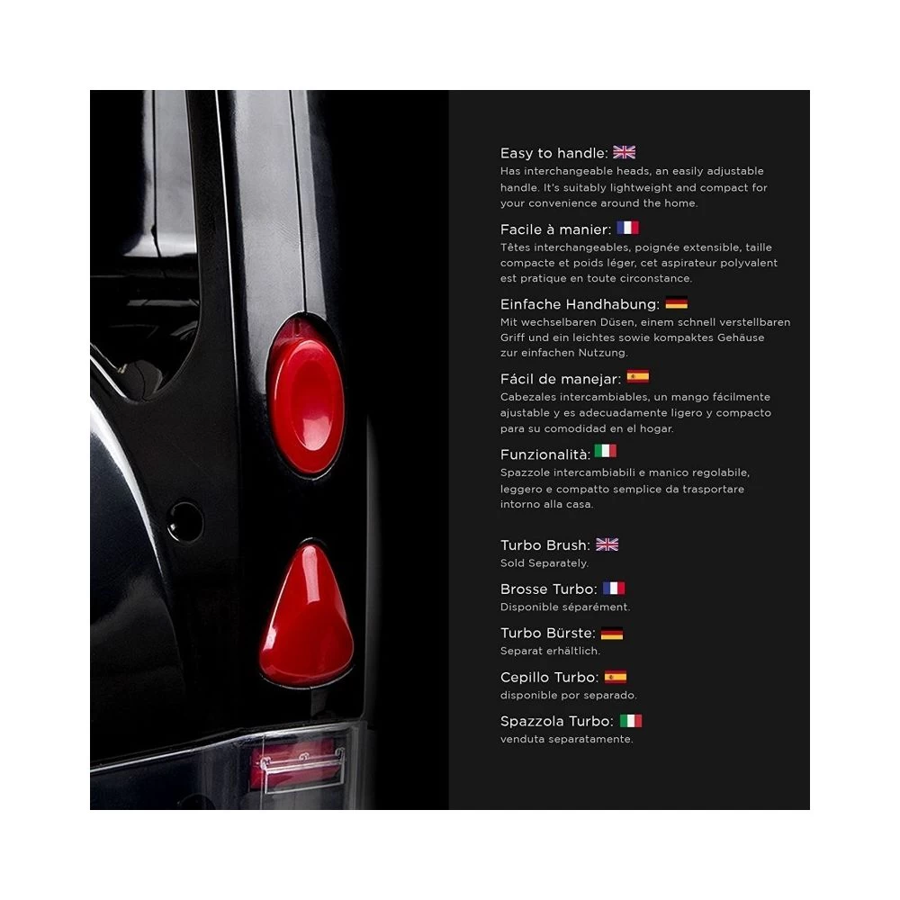 Aspirateur Balai Et à Main Duronic VC8 /BK- Sans Sac Classe A + Têt... 6 Aspirateur Balai Et à Main Duronic VC8 /BK- Sans Sac Classe A + Têt... – Image 4