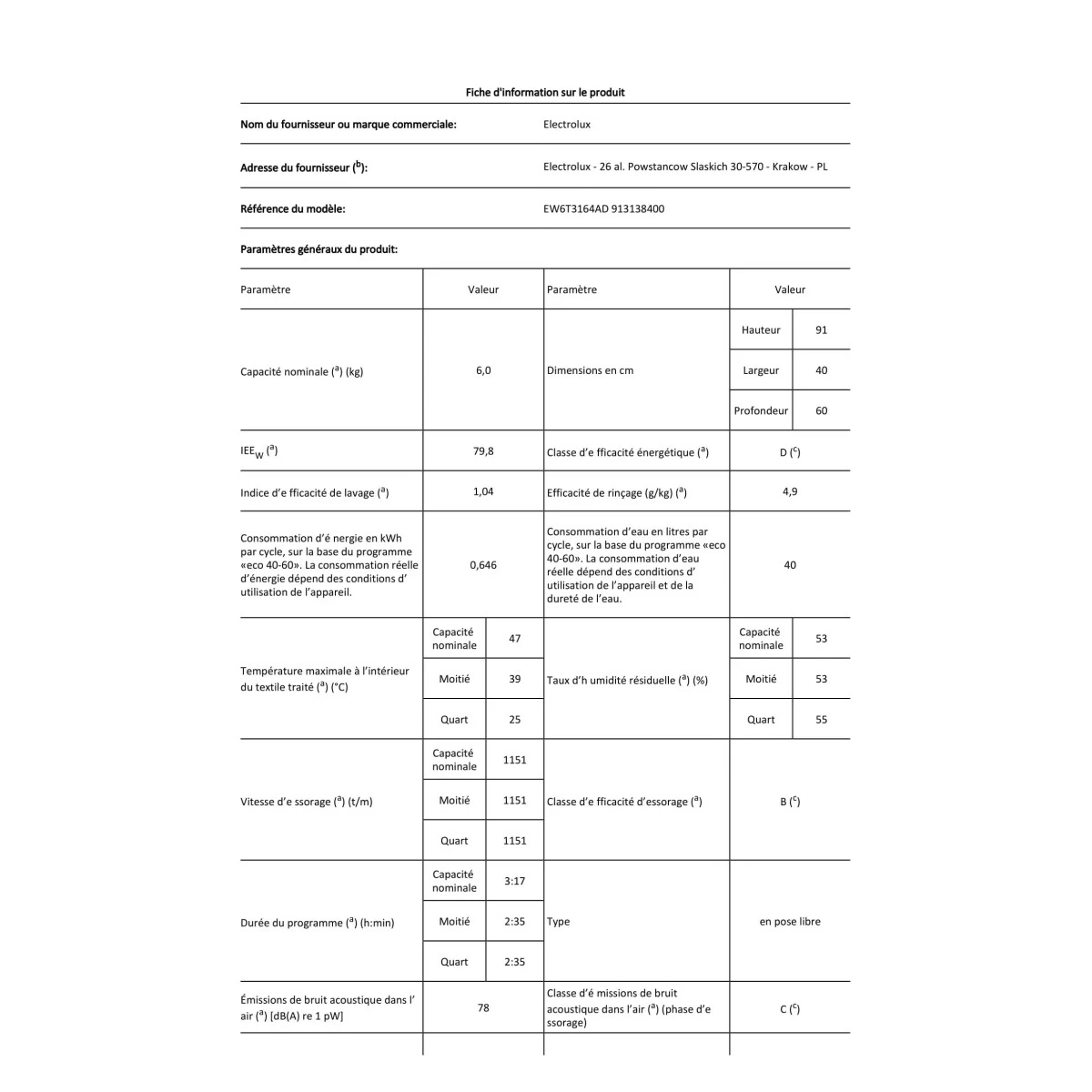 Lave-linge Top 6kg 1200 Tours/min - Ew6t3164ad - ELECTROLUX 4 Lave-linge Top 6kg 1200 Tours/min - Ew6t3164ad - ELECTROLUX – Image 2
