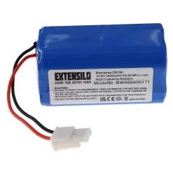 EXTENSILO Batterie Remplacement Pour Ecovacs 4ICR19/65, BL7402A, INR18...