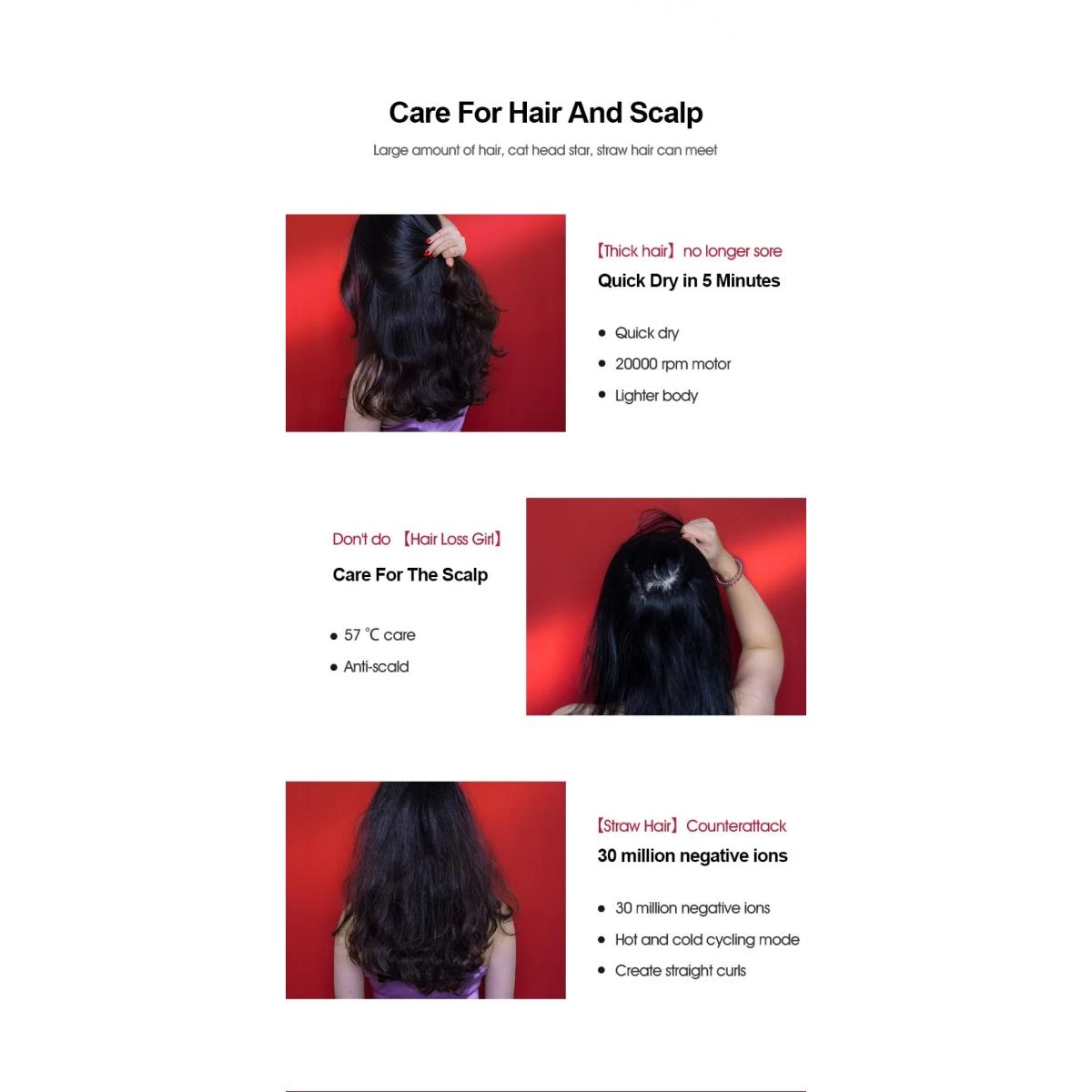 Universal H5 Sèche-cheveux à Ions Négatifs 1800W Sèche-cheveux Professionnel... 6 Universal H5 Sèche-cheveux à Ions Négatifs 1800W Sèche-cheveux Professionnel... – Image 4