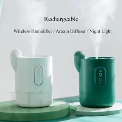 Universal Humidificateur D'air Portable Sans Fil 2000mAh Batterie Interne Cactus... -Électromaison Innovante humidificateur dair portable sans fil 2000mah batterie interne cactus brouillard a ultrasons arome diffuseur dhuile essentielle humidificateur blanc 12271626 32670362 1140x1140