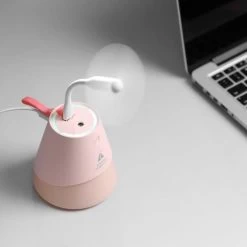 HUMIDIFICATEUR USB Mini Ventilateur Lumière Silencieuse Humidifier Ca...
