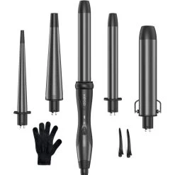 KIPOZI Fer à Friser 5 En 1 - Fer A Boucler Professionnel En Céramiqu...