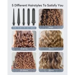 KIPOZI Fer à Friser 5 En 1 - Fer A Boucler Professionnel En Céramiqu... -Électromaison Innovante kipozi fer a friser 5 en 1 fer a boucler professionnel en ceramique avec 5 diametres differents interchangeables 13814676 38258734 1140x1140