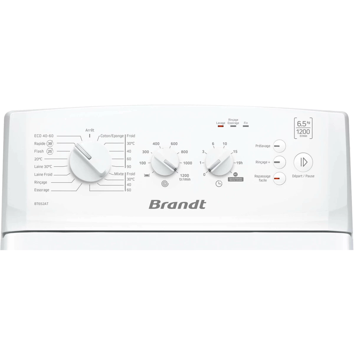 Lave-linge Top 6.5kg 1200 Tours/min - Bt652at - BRANDT 4 Lave-linge Top 6.5kg 1200 Tours/min - Bt652at - BRANDT – Image 2