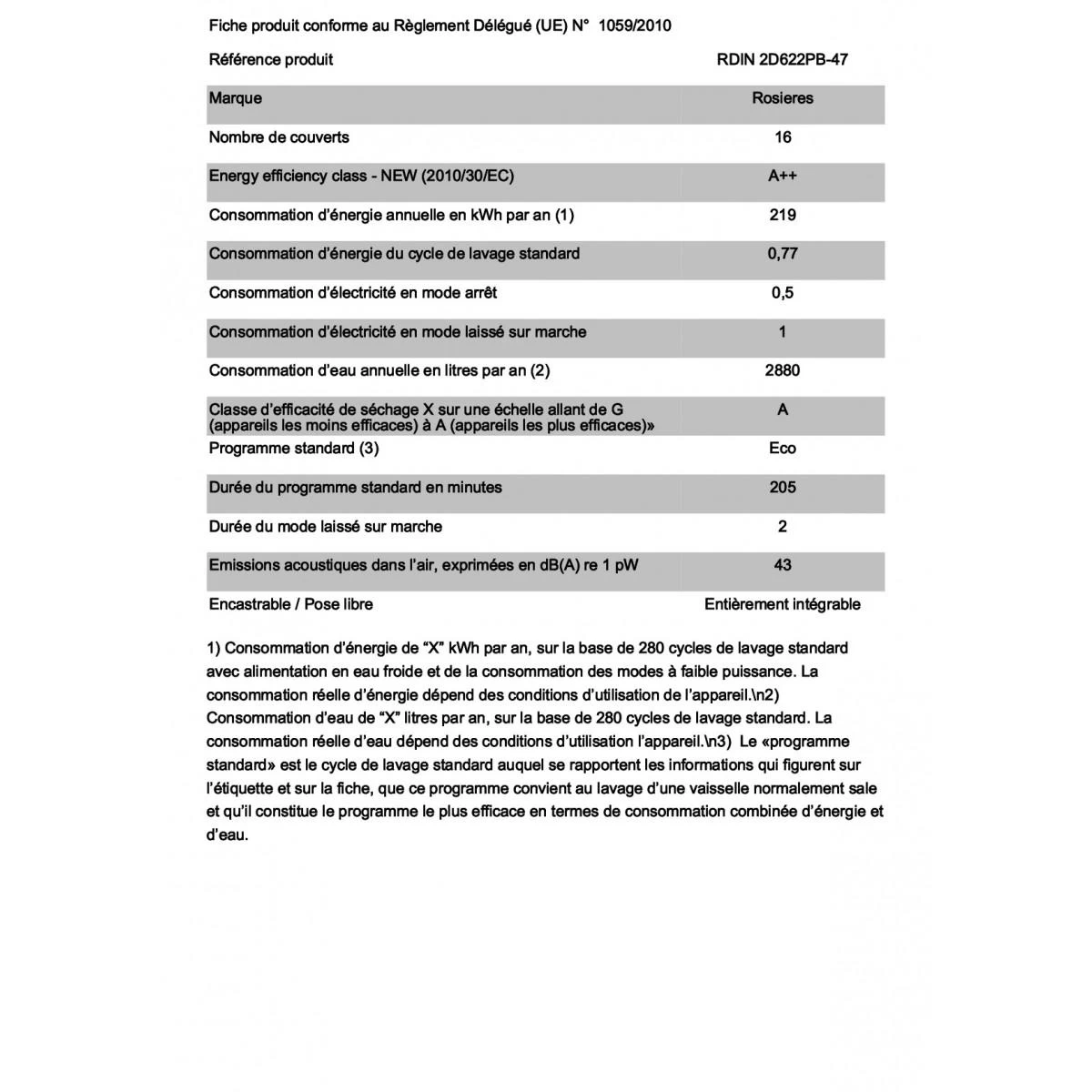 Lave-vaisselle 60cm 16 Couverts 43db Tout Intégrable - Rdin2d622pb47e... 4 Lave-vaisselle 60cm 16 Couverts 43db Tout Intégrable - Rdin2d622pb47e... – Image 2