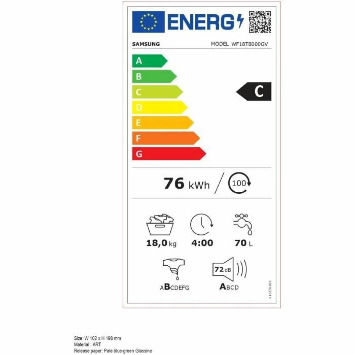 Lave-linge Hublot Ecobubble Wifi SAMSUNG WF18T8000GV - 18kg - Moteur D... 7 Lave-linge Hublot Ecobubble Wifi SAMSUNG WF18T8000GV - 18kg - Moteur D... – Image 5