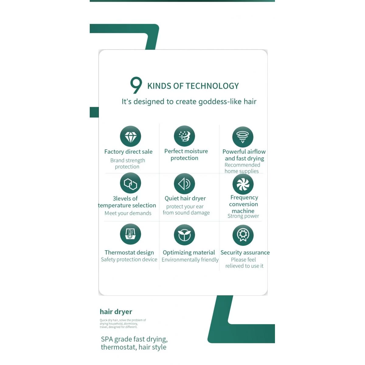 Universal Sèche-cheveux Chauffage Et Refroidissement Domestique Sèche-cheveux ... 5 Universal Sèche-cheveux Chauffage Et Refroidissement Domestique Sèche-cheveux ... – Image 3