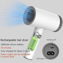 Universal Sèche-cheveux USB Sans Fil Outil De Coiffure Portable Et Rechargeable... -Électromaison Innovante seche cheveux usb sans fil outil de coiffure portable et rechargeable maison salon coiffure seche cheveux electriqueblanche 11646818 30659834 1140x1140