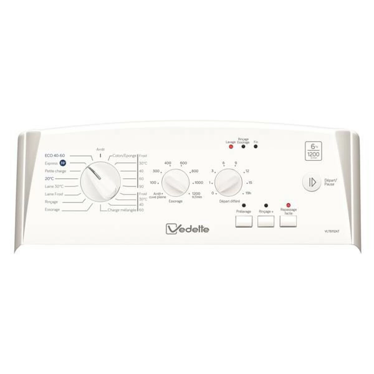 Lave-linge Top 6kg 1200 Tours/min - Vlt6112at - VEDETTE 5 Lave-linge Top 6kg 1200 Tours/min - Vlt6112at - VEDETTE – Image 3